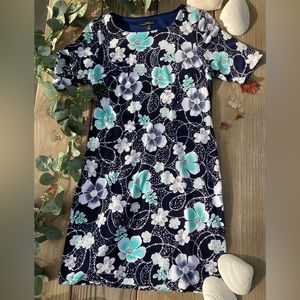 Navy Blue Floral Dress